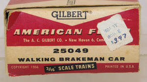 American Flyer 25049 DRGW Rio Grande lns Cookie Box Car Walking Brakeman BOXED with Instructions