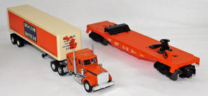 Lionel 6-52040 GT TTOS Flatcar w/Lionel tractor trailer Wolverine Division 52033