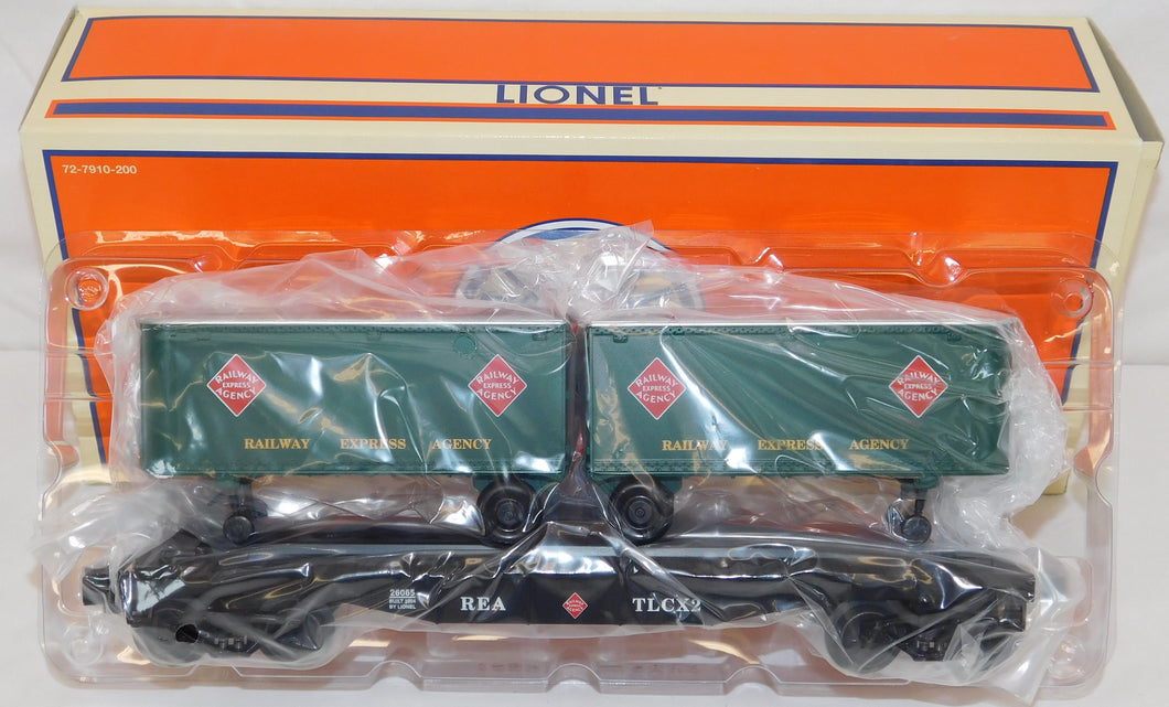 Lionel 6-26065 Railway Express Agency Piggyback Flatcar w/removable Trailers REA