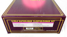 Load image into Gallery viewer, MTH MT 20-6539 Amtrak Phase 3 2CarSet 70' Aluminum Passenger 3 stripe Superliner
