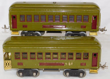 Load image into Gallery viewer, Lionel 347 Set #8 Standard gauge passenger Olive 337 338 1920s Maroon Trim BOXED
