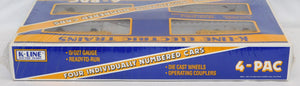 K-Line K-6724A Union Pacific Ore cars 4 pack w/ coal loads SEALED C-9 O Yellow UP