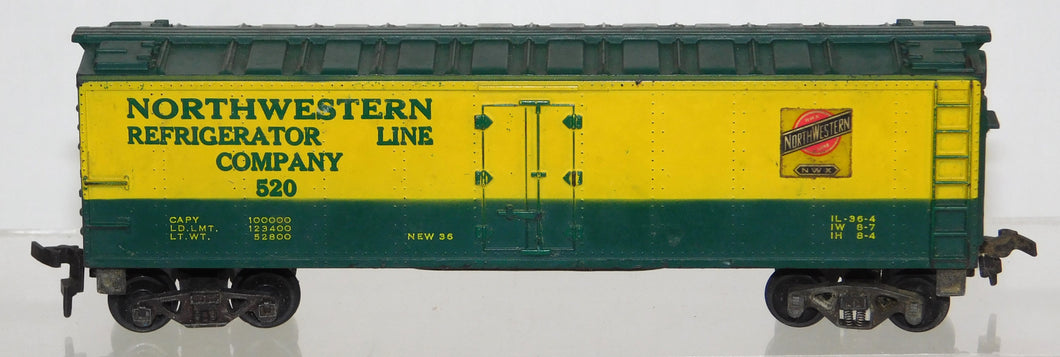 AC Gilbert HO Scale 520 Northwestern Refrigerator Line 1956 CNW Green  Yellow