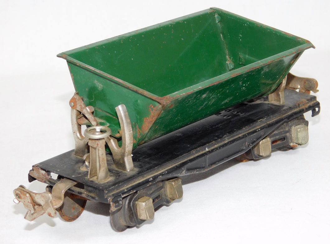 Lionel Trains 659 GREEN Dump Car Nickle trim dump 1935-42 Prewar runner O/027