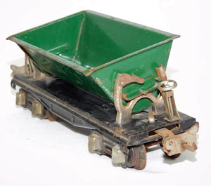 Lionel Trains 659 GREEN Dump Car Nickle trim dump 1935-42 Prewar runner O/027