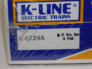 K-Line K-6724A Union Pacific Ore cars 4 pack w/ coal loads SEALED C-9 O Yellow UP