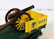 Load image into Gallery viewer, K-Line K661-8011 W&amp;A Classic Flat Car w/2 diecast Cannons W.&amp;.A.R.R. Boxed 19th Century BOXED
