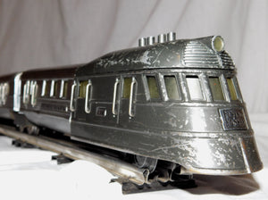 Lionel Prewar FLYING YANKEE set 616 617x2 618 Chrme articulated streamliner Runs