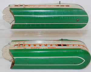 Marx M10005 Union Pacific passenger Set Green Cream Streamline UP windUp +USRPO