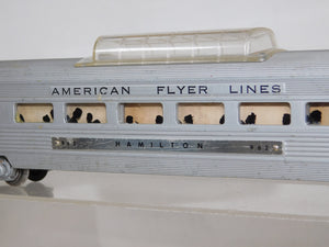 American Flyer 962 Hamilton vista dome Silver no stripe passenger car Postwar S
