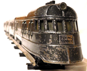 Lionel Prewar FLYING YANKEE set 616 617x2 618 Chrme articulated streamliner Runs