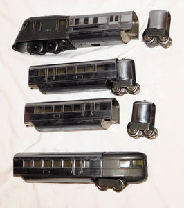 Lionel Prewar FLYING YANKEE set 616 617x2 618 Chrme articulated streamliner Runs