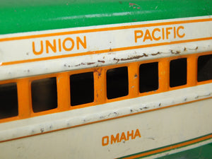 Marx M10005 Union Pacific passenger Set Green Cream Streamline UP windUp +USRPO