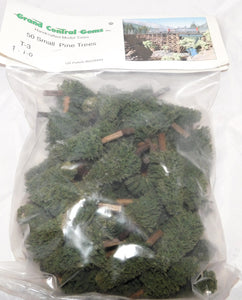 Grand Central Gems #T-3 Scenery 50 Small Pine Trees All Scale 3" tall OOP HO S O