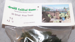 Grand Central Gems #T-3 Scenery 50 Small Pine Trees All Scale 3" tall OOP HO S O