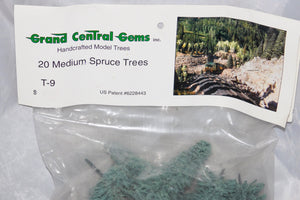 Grand Central Gems #T-9 Scenery 20 Medium Spruce Trees All Scale 4-5" tall HO O