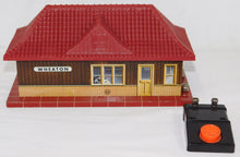 Load image into Gallery viewer, Marx 6460 1950&#39;s original tinplate Wheaton Whistling Station S / HO / O w/button
