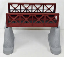 Load image into Gallery viewer, MTH Trains O Gauge RealTrax RUST Girder Bridge #1 w/ piers 10&quot; long three rail
