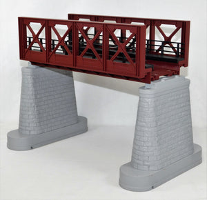 MTH Trains O Gauge RealTrax RUST Girder Bridge #1 w/ piers 10" long three rail