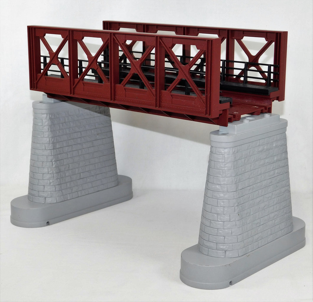 MTH Trains O Gauge RealTrax RUST Girder Bridge #1 w/ piers 10