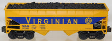 Load image into Gallery viewer, K-Line K621-44622 VIRGINIAN Smooth side Hopper w/coal load Car# 2201 blue/yellow
