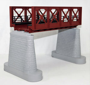 MTH Trains O Gauge RealTrax RUST Girder Bridge #1 w/ piers 10" long three rail