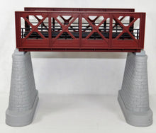 Load image into Gallery viewer, MTH Trains O Gauge RealTrax RUST Girder Bridge #1 w/ piers 10&quot; long three rail
