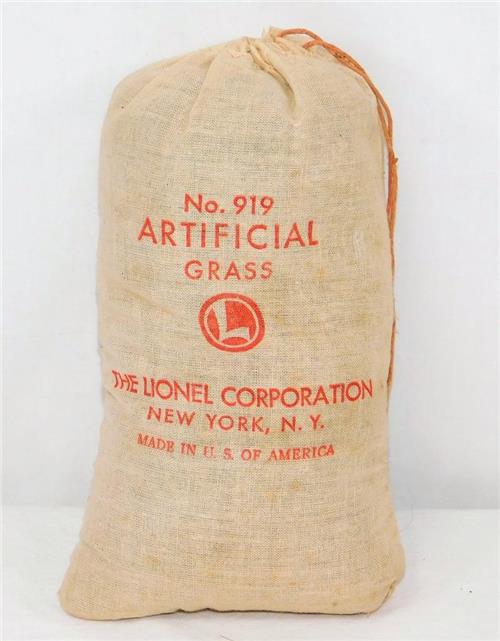 Lionel 919 BIG bag of Artificial Grass Postwar scenery landscape red lettering