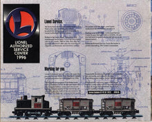Load image into Gallery viewer, Lionel 6-11912 Steel Switcher &amp; 2 Ore Cars 1996 Service Station Set TMCC SEALED
