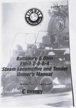 Load image into Gallery viewer, Lionel 6-28051 Baltimore &amp; Ohio EM-1 2-8-8-4 Steam Engine B&amp;O TMCC Die Cast 7616
