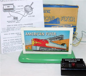 American Flyer #566 Steam Whistling Billboard Sound w/button Boxed Works CLEAN!