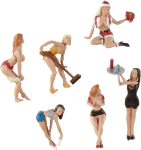 Noch 15957 Sexy Ladies 6 H0 1/87 Scale Figures Waitress Stripper etc Prepainted