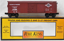 Load image into Gallery viewer, MTH 30-7413 Texas &amp; Pacific Semi Scale Box Car Rd# 41200 T&amp;P Railway boxed 1997
