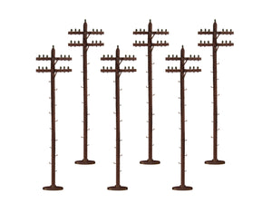 Lionel 6-37851 Scale-sized Telephone Poles Nicely Detailed 7.5" tall Set of 6