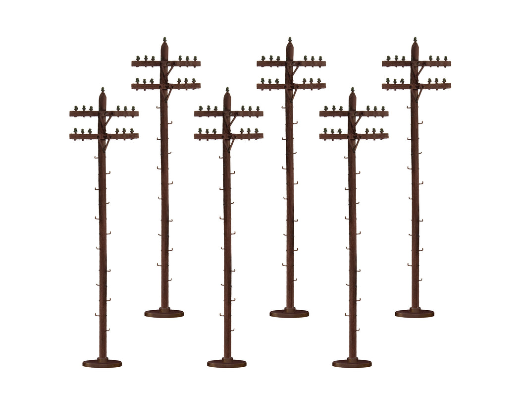 Lionel 6-37851 Scale-sized Telephone Poles Nicely Detailed 7.5