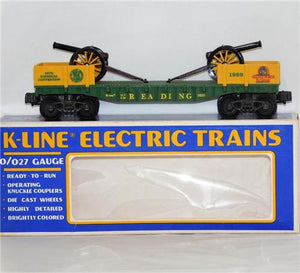 K-Line 1989 TCA K 6620 Reading Flatcar w/ Cannons Valley Forge Convention Car