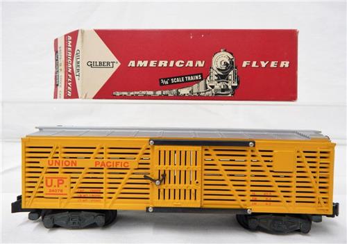 American Flyer 24076 Union Pacific Cattle Stock Car BOXED and CLEAN! postwar KNUCKLE