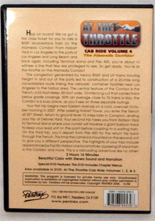 At The Throttle Cab Ride Vol.4 The Alameda Corridor Pentrex DVD BNSF UP Railroad Used