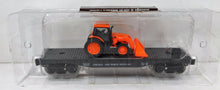 Load image into Gallery viewer, Menards 279-3186 Chicago &amp; Northwestern Flatcar w/ Kubota Tractor 2016 O gauge
