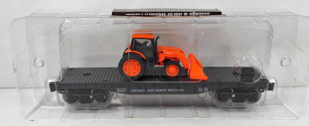 Menards 279-3186 Chicago & Northwestern Flatcar w/ Kubota Tractor 2016 O gauge