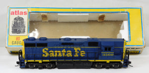 Atlas 7021 Santa Fe 3560 GP-40 Diesel Engine blue runs HO scale in 7031 box
