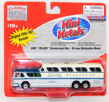 Load image into Gallery viewer, HO Mini Metals Greyhound Bus 1/87 Classic Metal Works 33104 GMC PD 4501 St Louis
