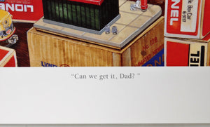 Angela Trotta Thomas "Can We Get It Daddy?" Print 2000 22x17" Train Show Lionel