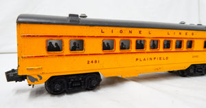 Lionel 2481 82 83 Union Pacific Streamline Passenger set Yellow 1950 Anniversary