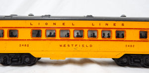 Lionel 2481 82 83 Union Pacific Streamline Passenger set Yellow 1950 Anniversary