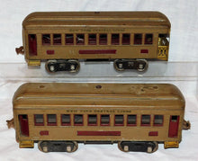 Load image into Gallery viewer, Lionel 337 338 Standard Gauge Passenger cars New York Central Mojave/Maroon ORGN
