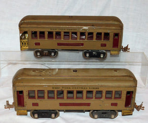 Lionel 337 338 Standard Gauge Passenger cars New York Central Mojave/Maroon ORGN