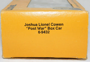 Lionel Trains 9432 Joshua Lionel Cowen 100th Anniversary Bday Boxcar POSTWAR