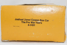Load image into Gallery viewer, Lionel Trains 9431 Joshua Lionel Cowen 100th Anniversary Bda Boxcar PREWAR Years

