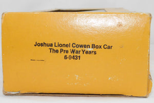 Lionel Trains 9431 Joshua Lionel Cowen 100th Anniversary Bda Boxcar PREWAR Years